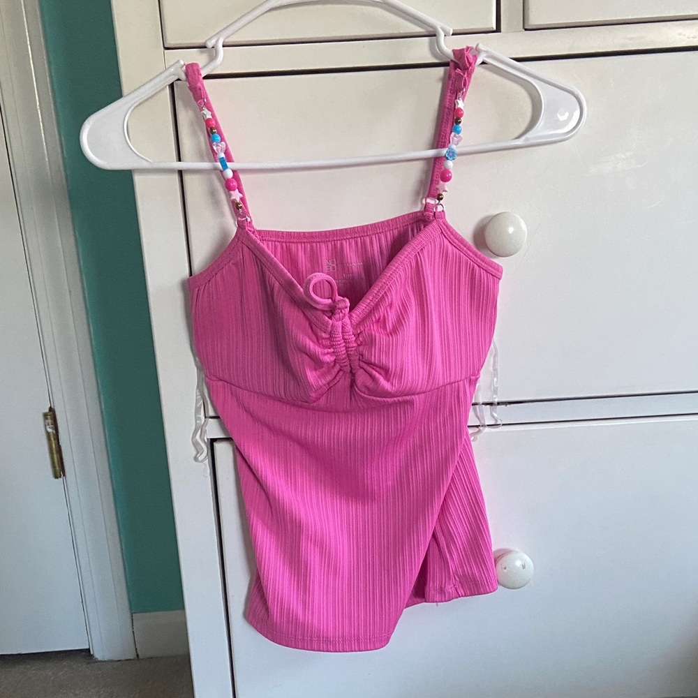 No Boundaries Fuchsia Ribbed Tank Top